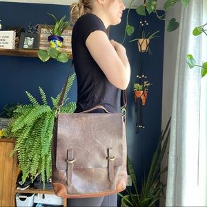 SOLD Vintage Leather Messenger Bag